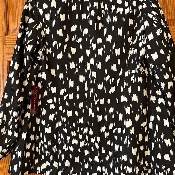 NWT Jessica London 12W tall jacket black white geometric pattern lined - Picture 7 of 7